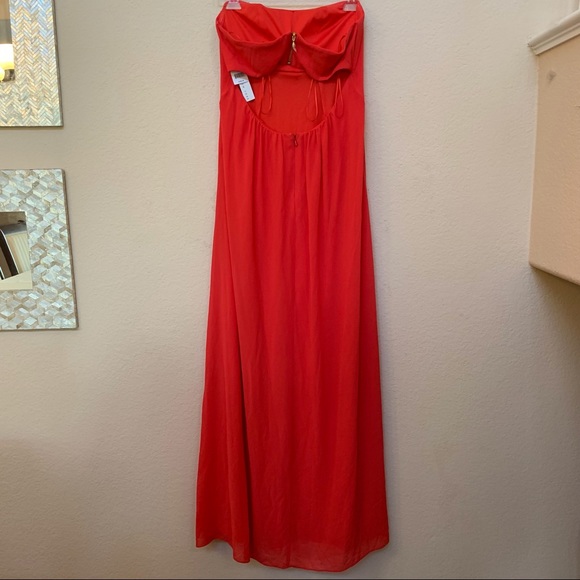 Nicole Miller TANGERINE Strapless Maxi Dress NWT - Picture 7 of 15